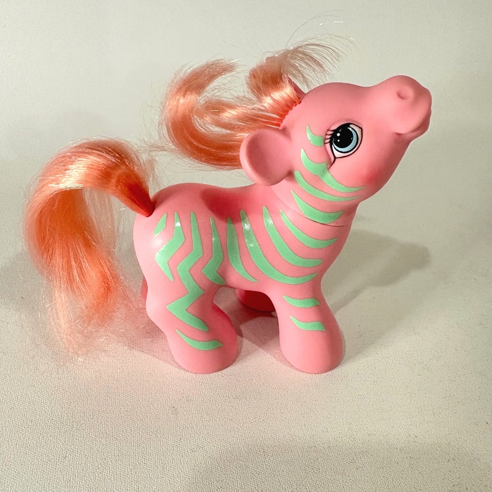 Hasbro My Little Pony G1 Zigzag Vintage 1987 Pink Zebra Twice As Fancy Figure